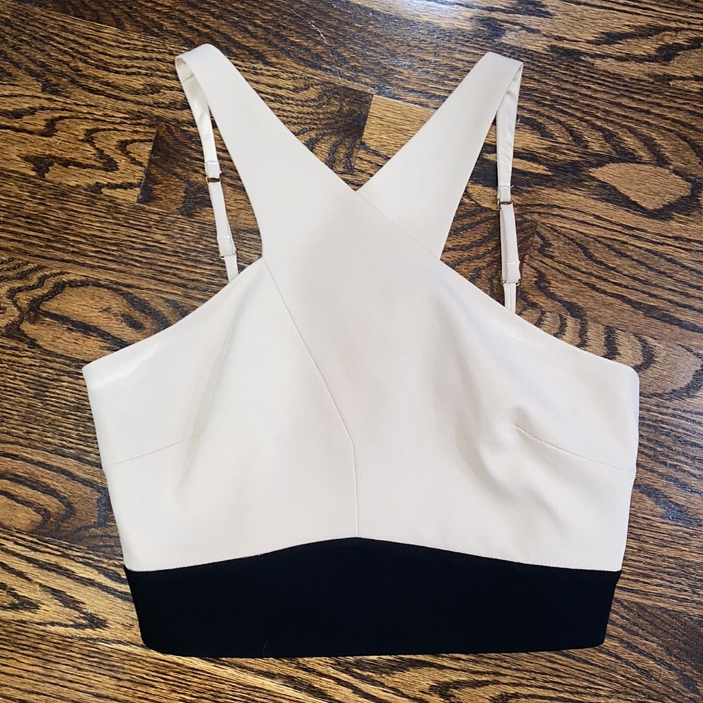 MARCIANO beige & black crop top - size 4